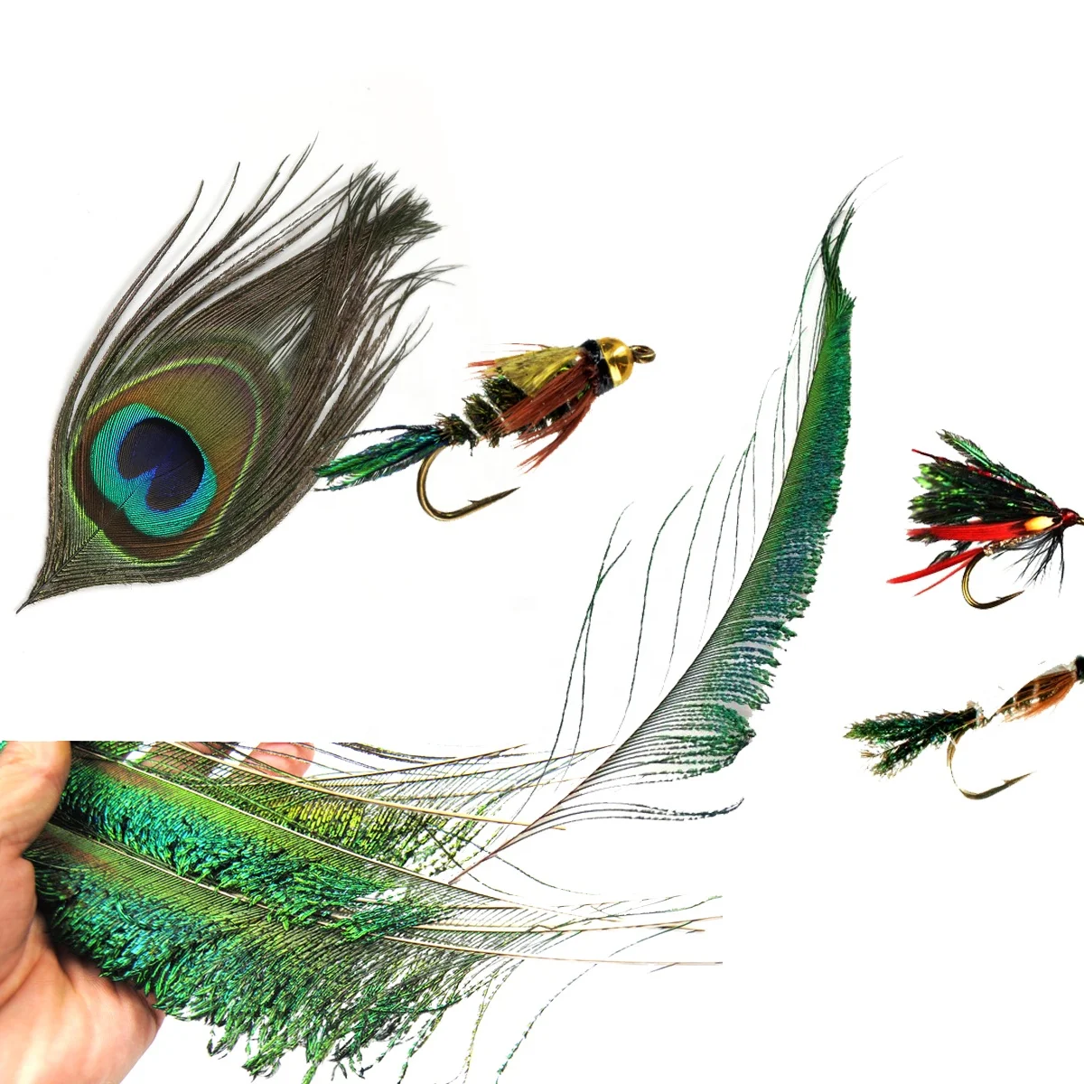 

Natural Peacock Herl Feather Wire Fly Tying Material Olive Green Fly Fishing Lure Bait Nymphs Streamers Flies Accessories, Natural color