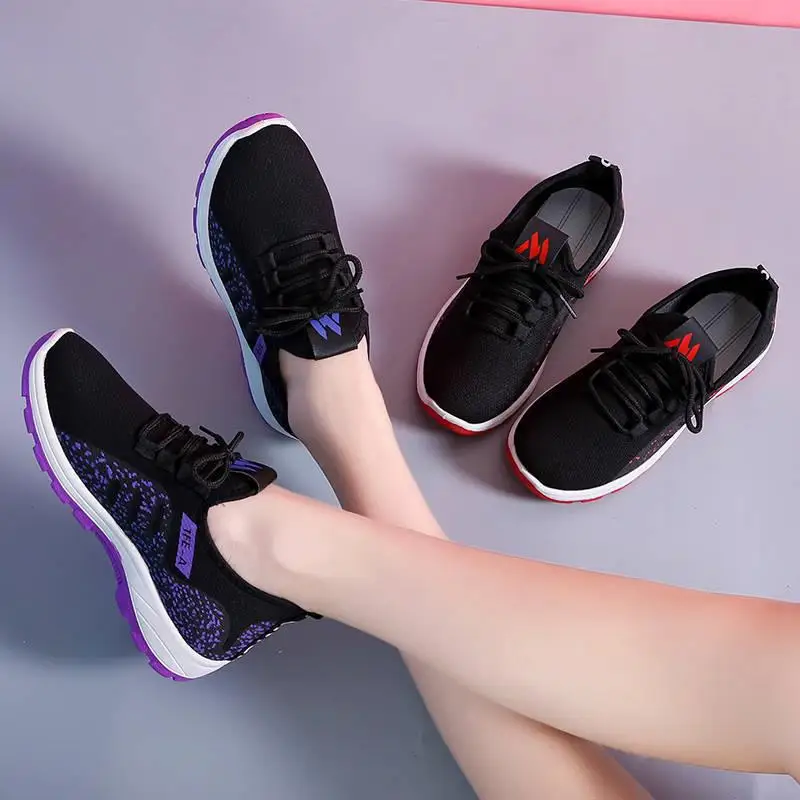 

Fashion Casual Ladies Walking Running Sneakers Women's Casual Shoes Flats Breathable Non Slip Women Sport Shoes, 2 colors
