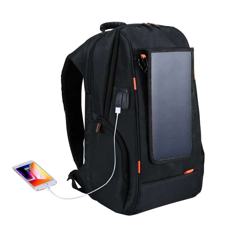 

2020 Newest 15 Inch Waterproof Customize Black Anti Thief Shoulder Solar Backpack With USB Charge, Black,blue or customized