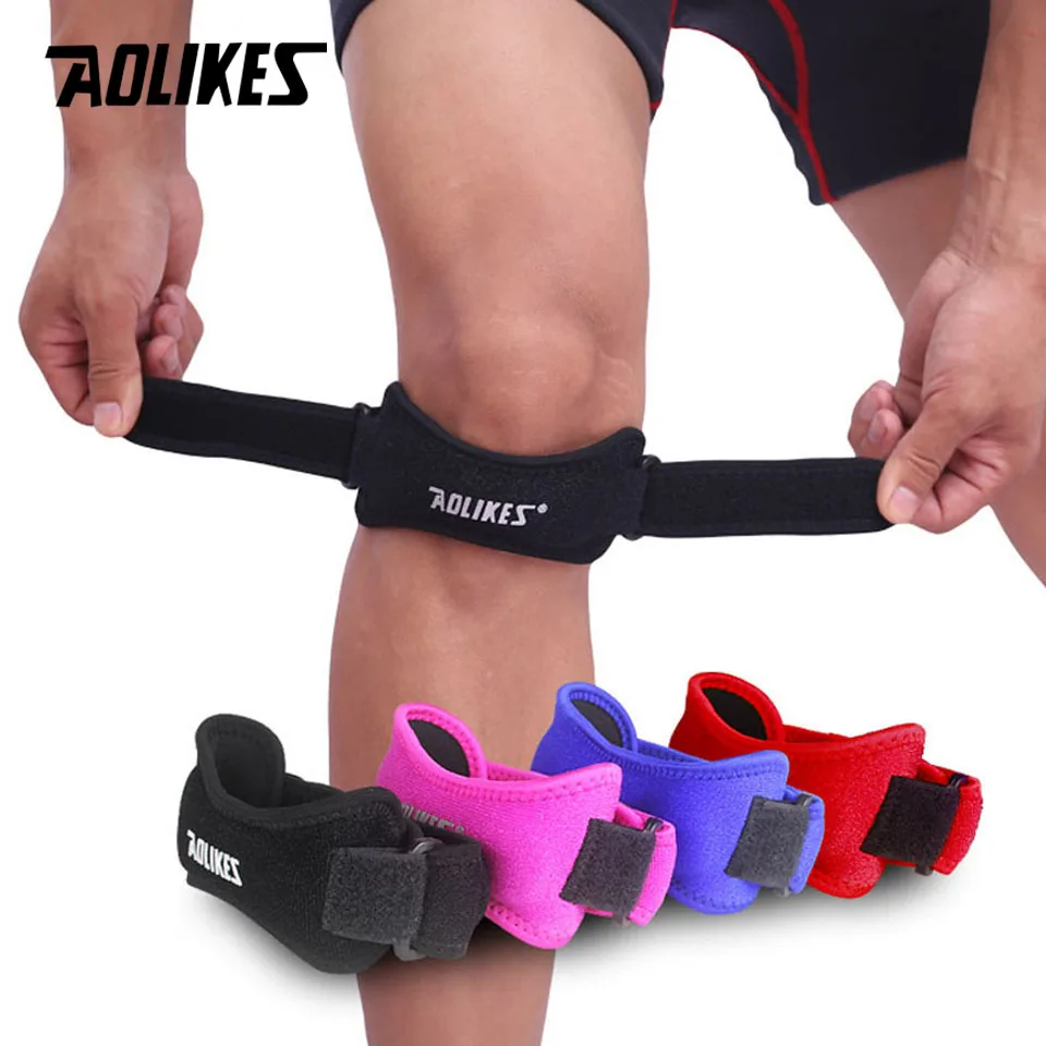 

Adjustable Knee Patellar Tendon Support Strap Band Knee Pads Support Brace for Running basketball Outdoor Sports, Black