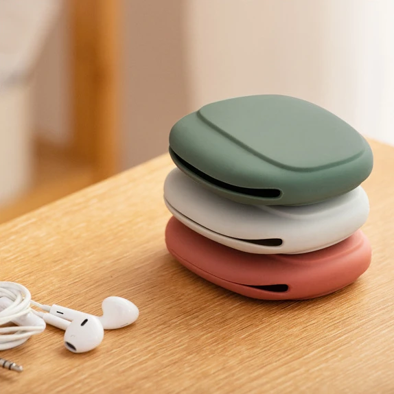 

Fancy Food-Grade Silicone Earphone Charging Cord Organizer, Multiple colors