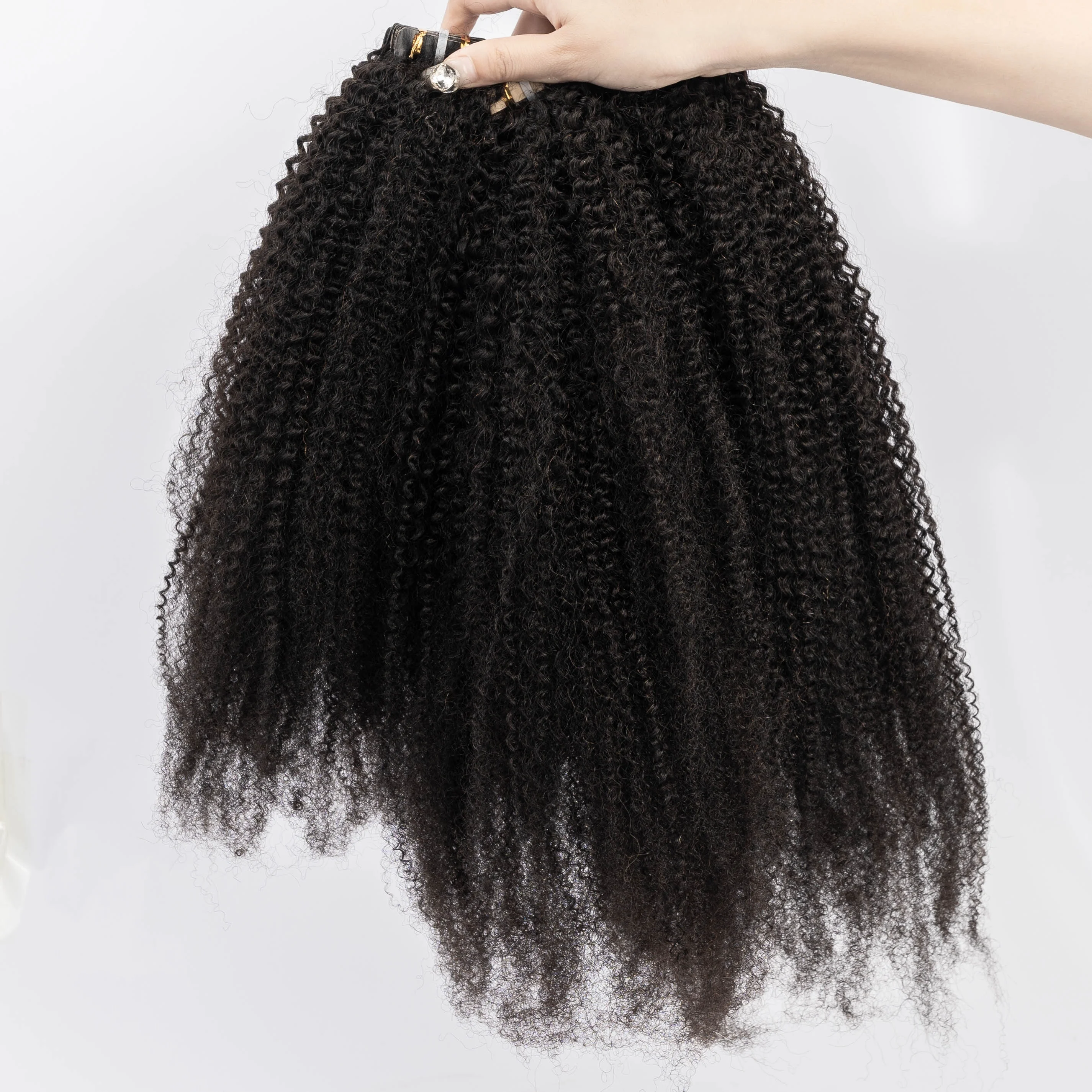Hot Selling Afro Kinky Curly Tape in Hair Extensions for Black Women 4b4c Kinky Curly Adhesive Tape Ins