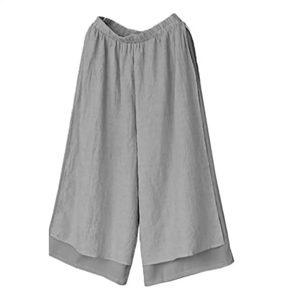 

The new 2021 Women Wide Leg Pants Loose Layer Yoga Palazzo Elastic Waist Trousers