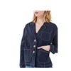 Custom ladies square collar denim short casual ladies jacket