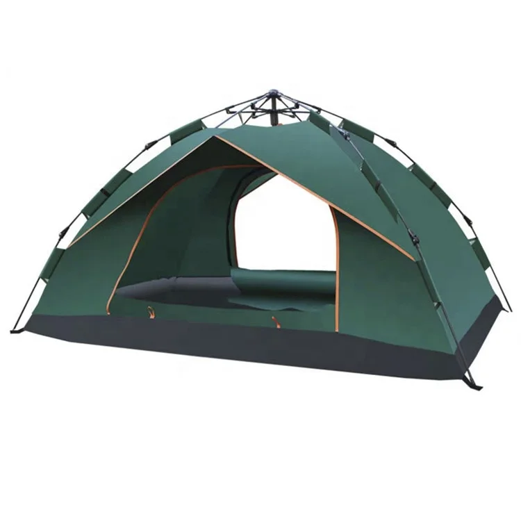 

YEFFO Double Layer Rainproof Big Space Automatic Pop Up 1-2 Person Camping Tent, Blue, green, dark green, orange