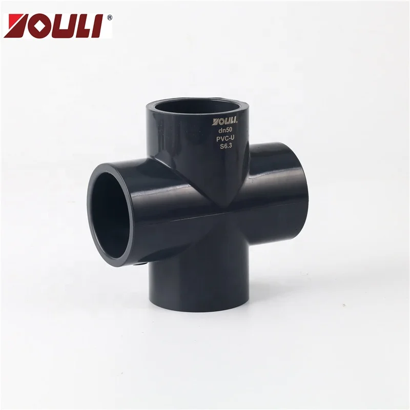 
PVC Cross Socket Sch80 4-way UPVC Corss pipe fitting available in DIN & ASTM standard 