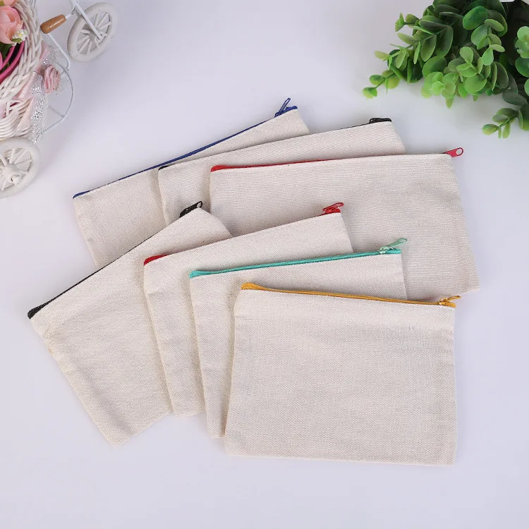 

promotion trend small cotton cosmetic bag printing logo blank canvas zipper make up pouch bag, Any color from our color card