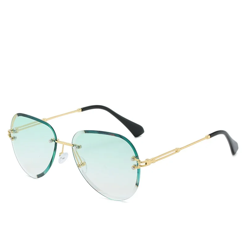 

Fashion Rimless Sunglasses Women 2019 UV400 Luxury Aviation Ladies Sun glasses Shades custom zonnebril dames