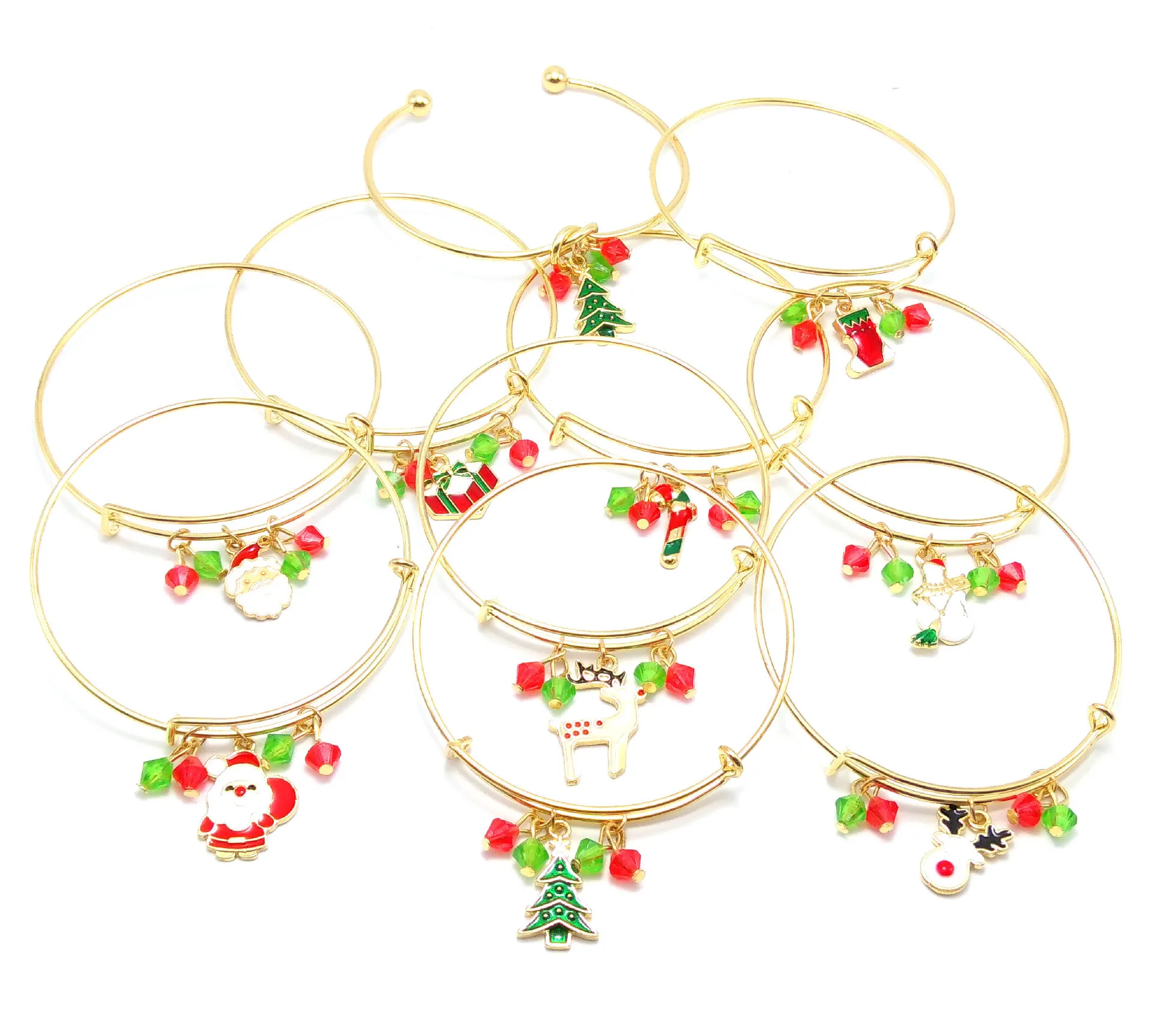 

Wholesale European and American Fashion Christmas Bracelets Wild Christmas Stretch Bracelet Explosion Bracelet