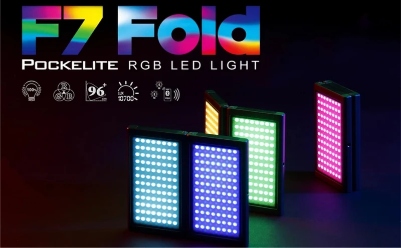 Falcon Eyes 24W F7 Fold Pocket RGB LED Video Light stick 2500-9000K APP Control For Video/Youtube/Vlog Photography Fill Lamp