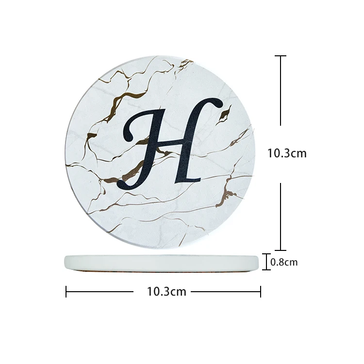 

China Supplier Custom Logo Home Decor Design Sublimation Absorbent Sandstone Drink Coasters Ceramic