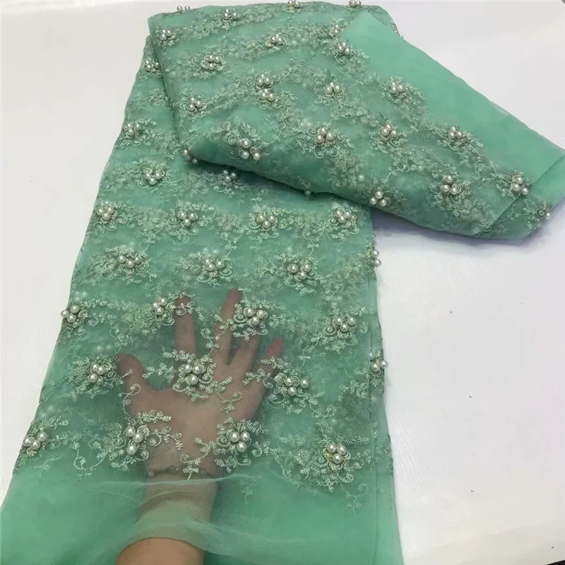 

French net tulle lace fabric 2021 hotsale french lace fabric african laces fabrics with beaded stones, Can be customized
