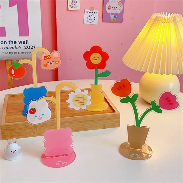 

Ins Simple Cartoon Cute Flower Shape Series Memo Storage Office Decoration, Lucency