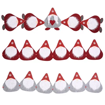 

6 Piece Faceless Doll Combination Non-Woven Table Runner Coasters Table Mat Elderly Tablecloth Family Placemat