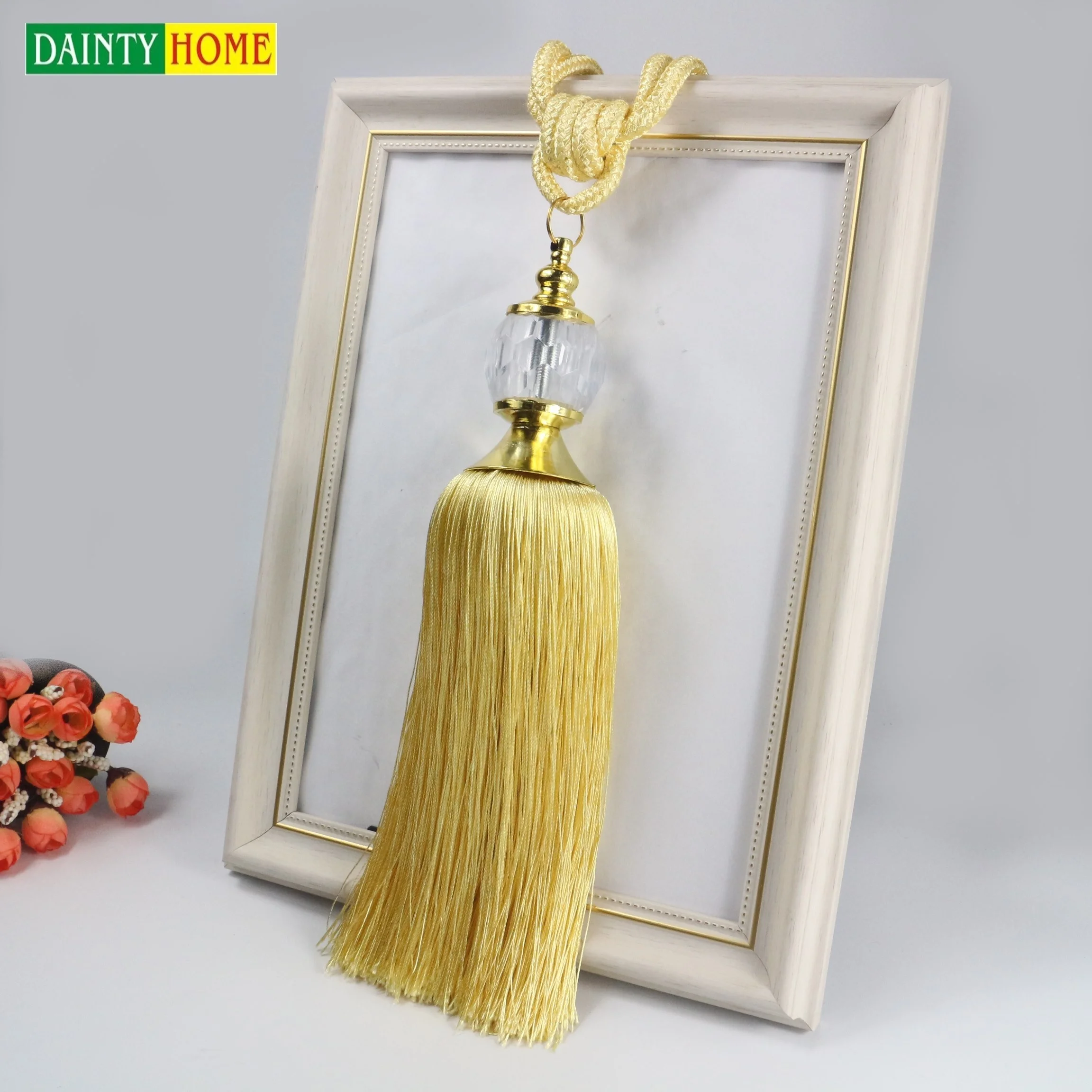 

2021 Wholesale Economic Price Curtain Tieback Tassel With Crystal Bead For Curtain Accessories, As customized