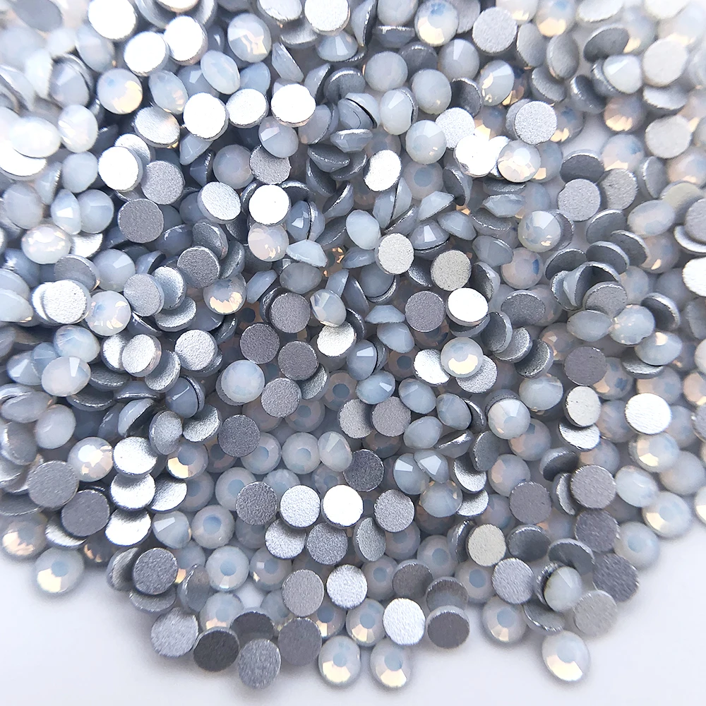 

Wholesale new white opal bulk glass non hotfix flatback rhinestone