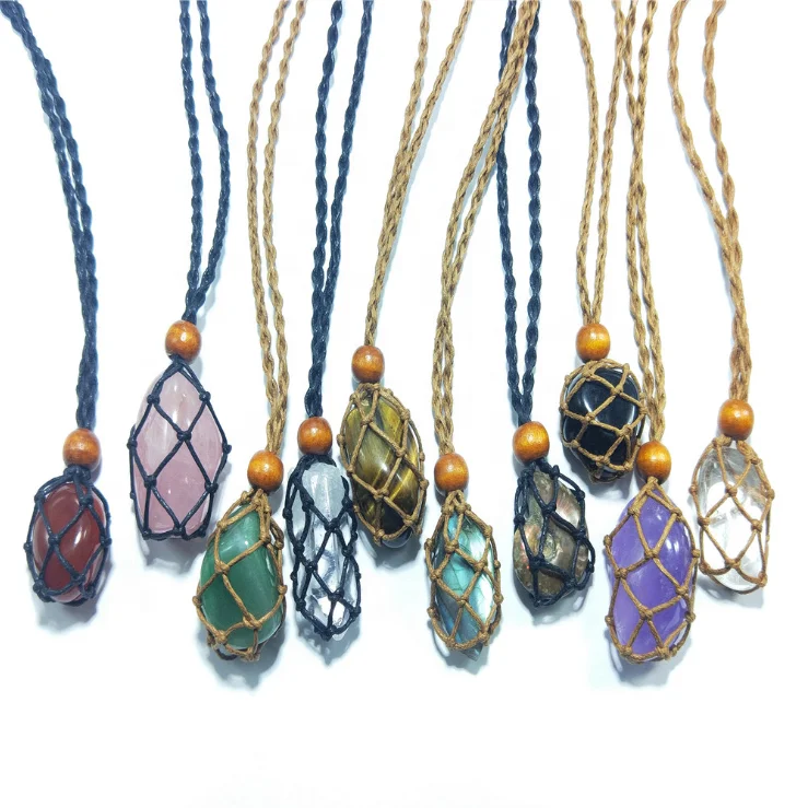 

Fashion Wholesale Netted Chakra Tumble Pendants jewelry Natural Stone Pendant necklace/DIY Pure Handmade necklace, Picture