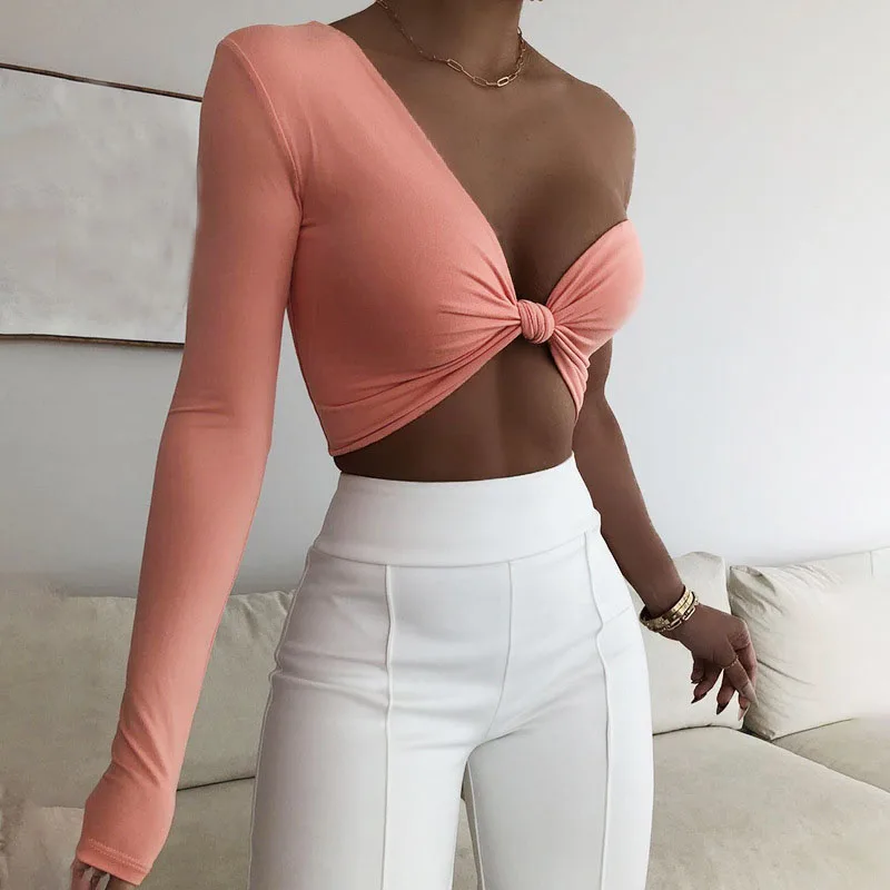 

FS3303D latest design women Fashion crop tops sexy girl's Summer single sleeve tank tops