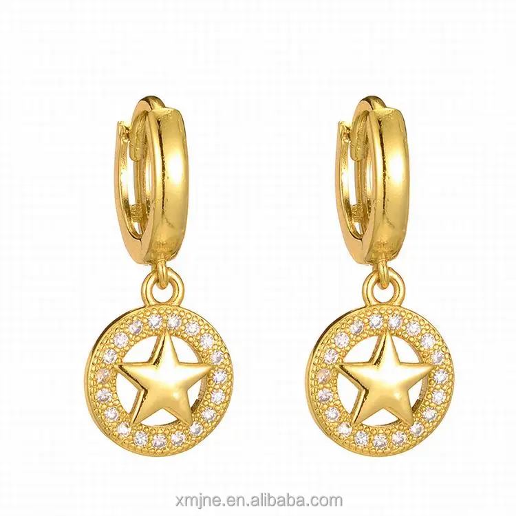 

European And American Copper Micro-Inlaid Zircon Star Palms Have Your Earrings Personalized Earrings Female Earrings