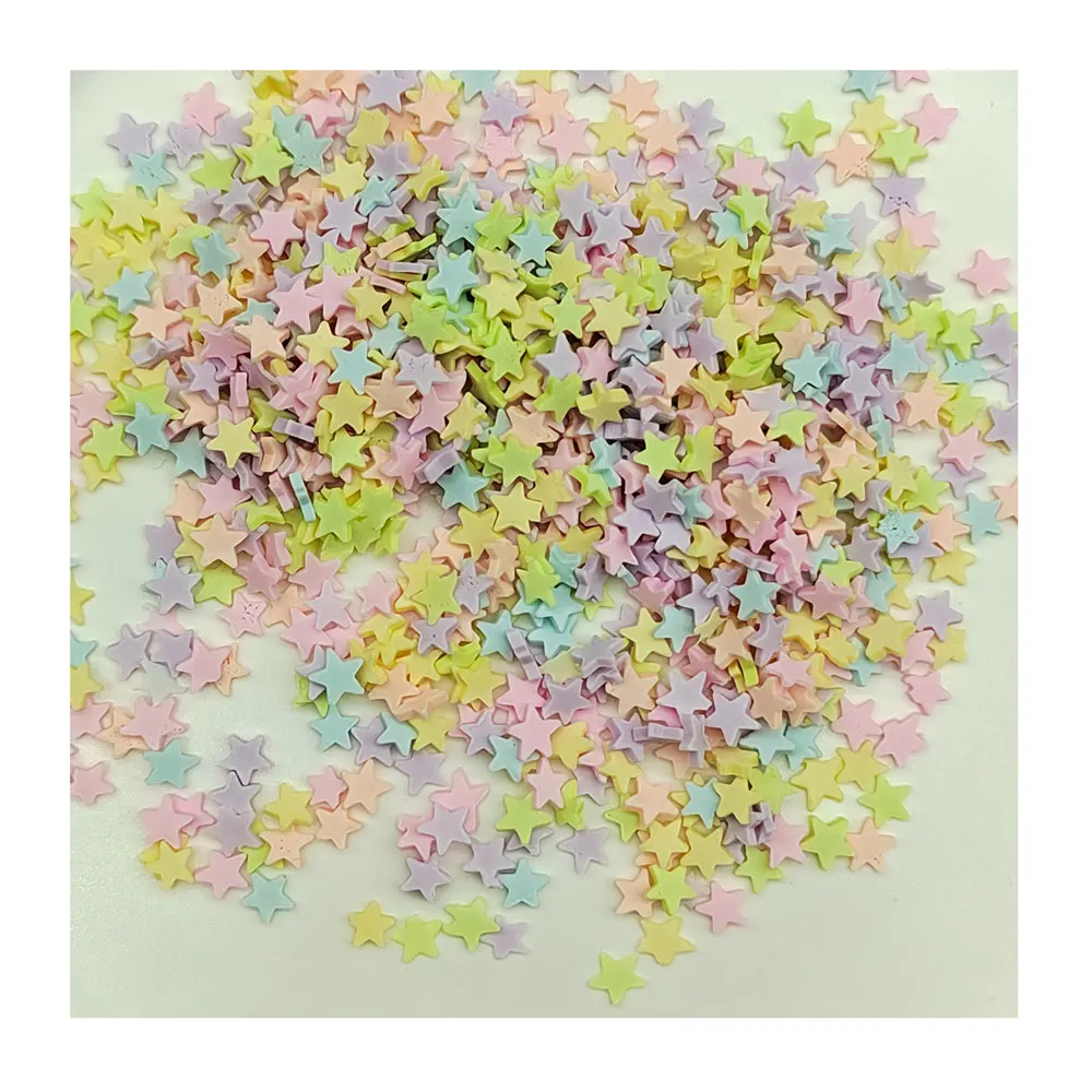 500g/Lot 4mm Polymer Star Clay Slices Sprinkles Soft Pottery for Slime Filling Decoration DIY Crafts Nail Art