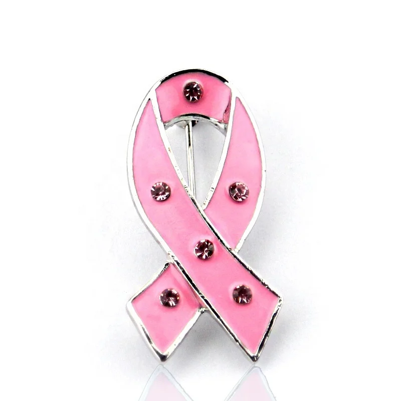 

Fashion Medical Rhinestone Pink Ribbon Breast Cancer Awareness Brooches Pins, Various, as your choice