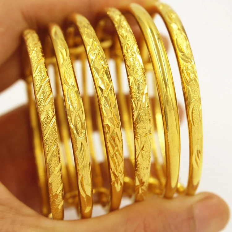 

Wholesale Cheap Vietnam Copper Adjustable Gold Bangles Ethiopian Dubai Gold Bangles, Picture
