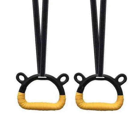 

Adjustable Kids Gym Ring Nylon Strap Handles, Yello/blue