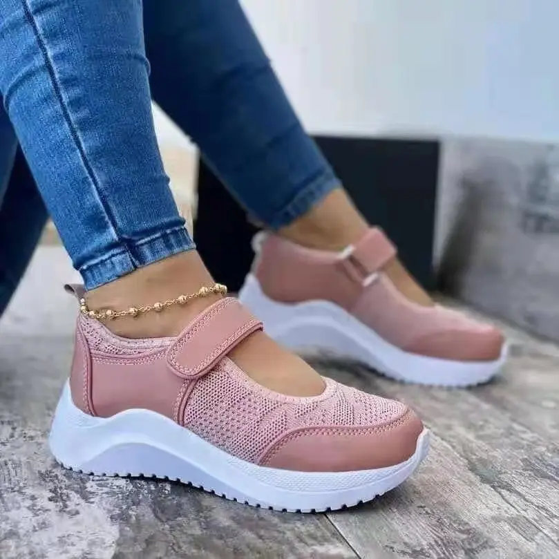 

PDEP best selling sport shoes women casual fashion sneakers hook and loop platform mom shoes chunky shoes for ladies, Pink,red,white,black