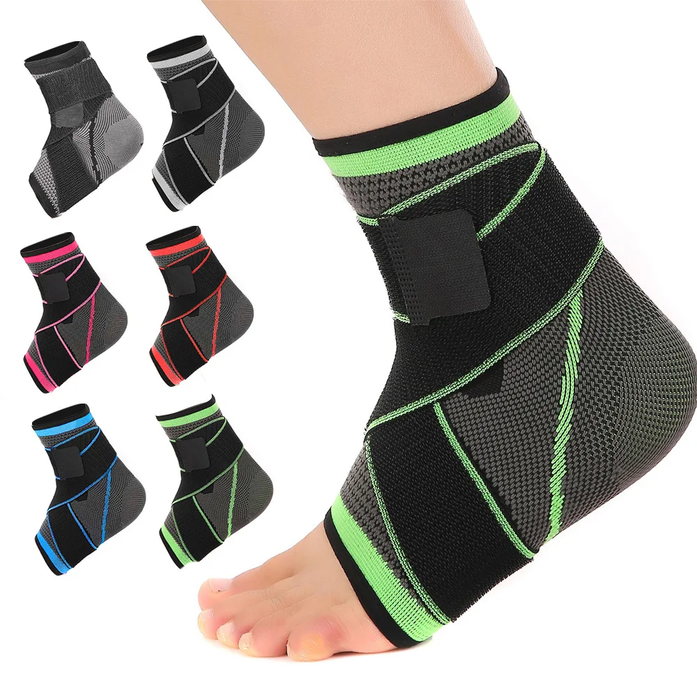 

1 PCS Protective Football Ankle Support Basketball Ankle Brace Compression Nylon Strap Belt Ankle Protector, Green, black, blue, orange, red