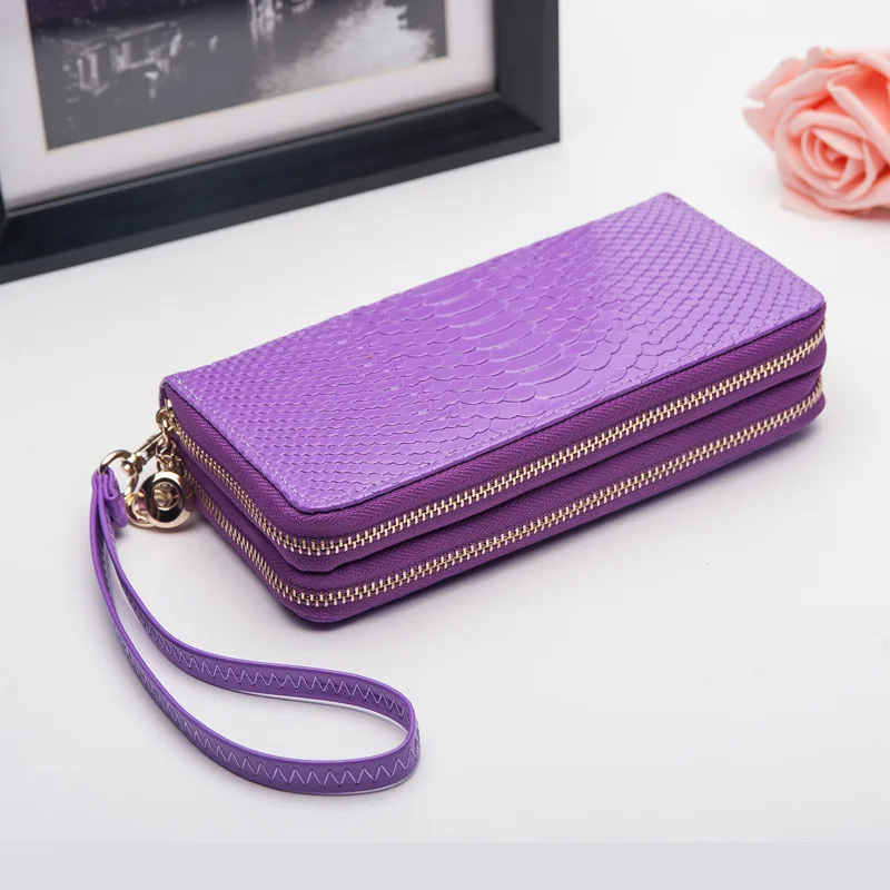 

Luxury New Fashion Genuine Leather Bag Snake Skin Wallet Ladies Designer Good Quality Purse