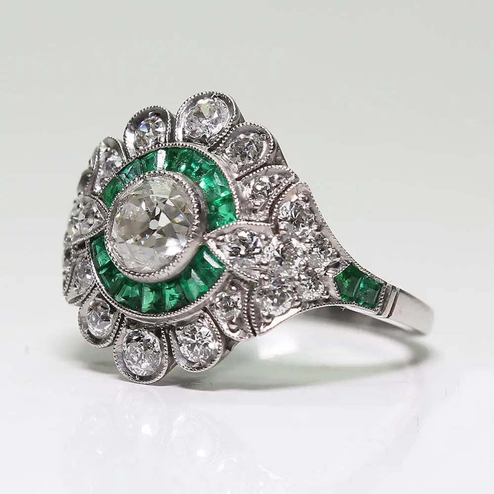 

Emerald Gemstone Ring Women Silver 925 Jewelry Silver Color with Cushion Zirconia Garnet Bizuteria Natural Pure S925 Sterling