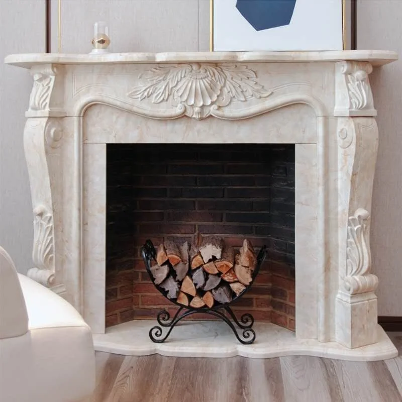 
Factory direct white marble electric fireplace 