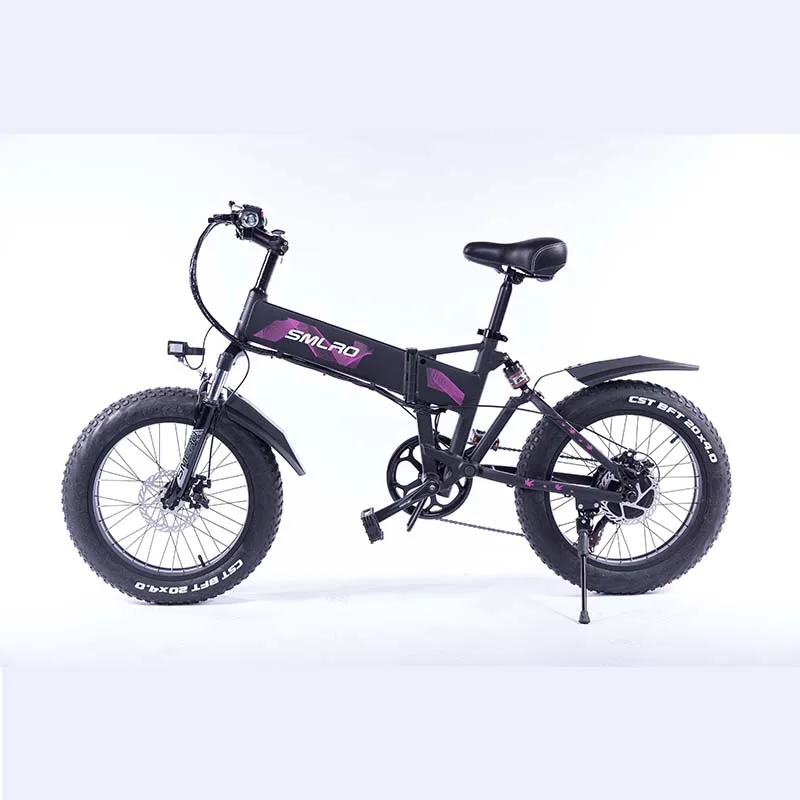 

SMLRO 48V Voltage 10AH Lithium Battery 20 inch electric fat tire bike foldable electric bicycle 1000 watt big power e-bike