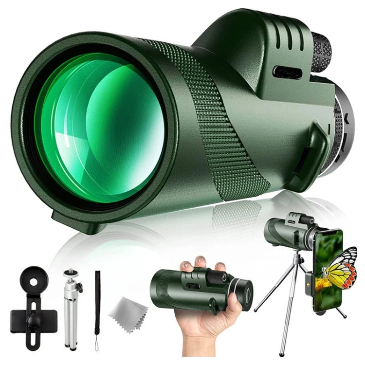 

LUXUN High Power 40x60 Monocular Telescope Outdoor Low Night Vision Monocular With Phone Adapter Tripod For Hiking Hunting