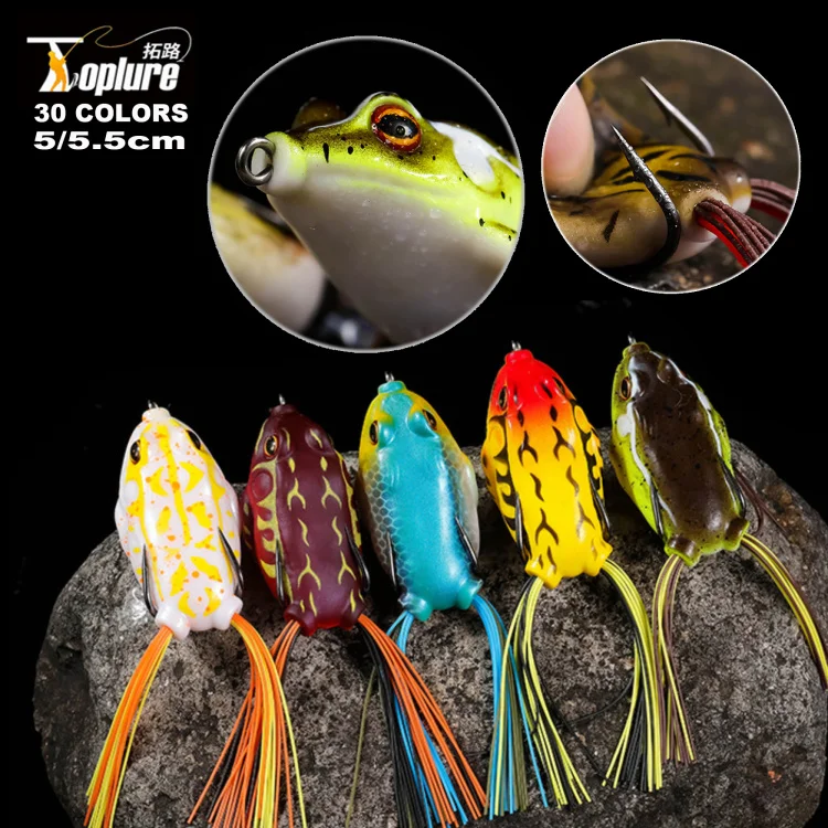 

TOPLURE Factory 50mm 9g 55m 12g Top Water Bionic Soft Frog Fishing Lures Silicone Artificial Simulate Frog Fish Lure Bait
