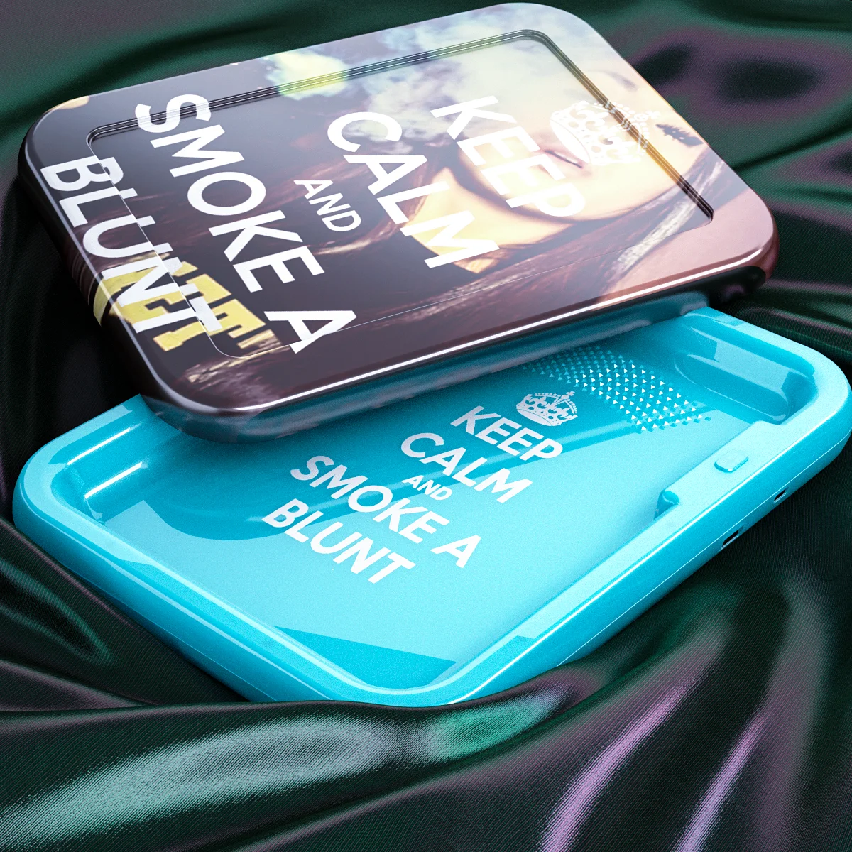 
A Small MOQ Custom Raw Cookies Runtz Weed Led Glow Rolling Tray Smoke Tray Light up Rolling Tray 