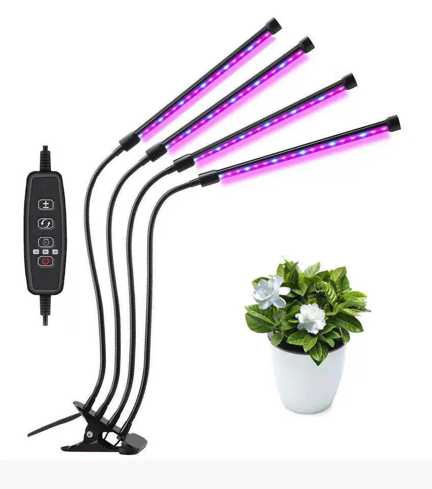 Wholesale full spectrum timer dimmable 40W 27W 18W 4 head Flexible Clip indoor led grow lights