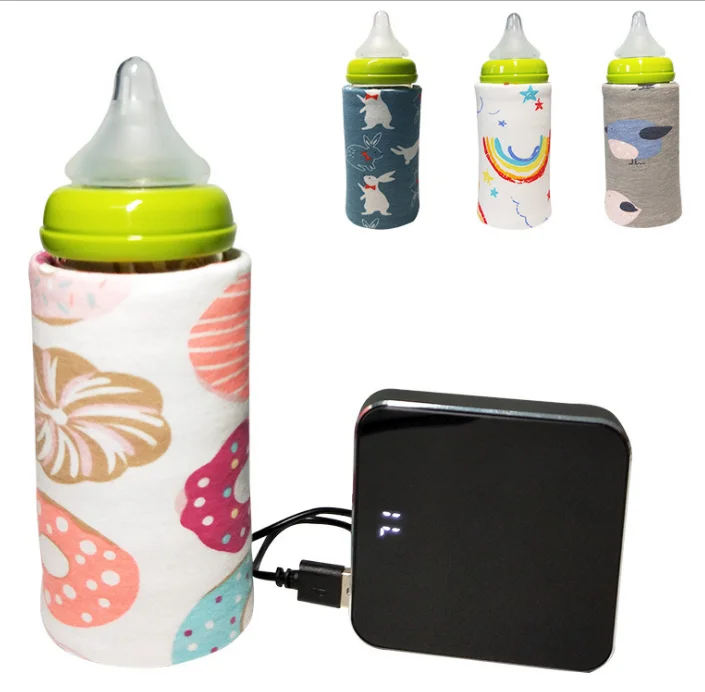 

New design fall and winter Baby bottle warmer USB portable feeding bottle cover keep warm milk wholesale