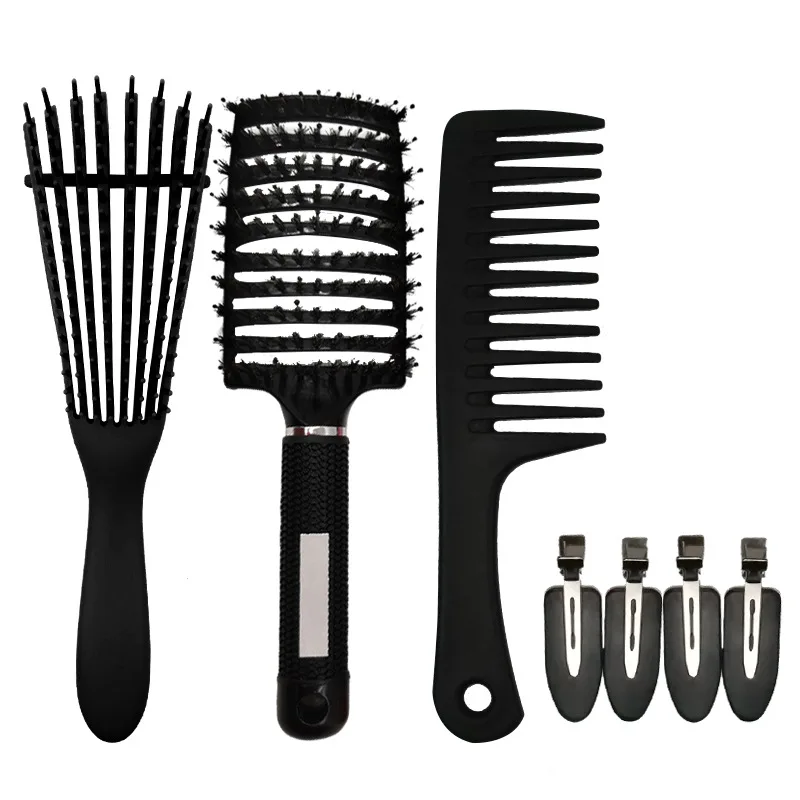 

Amazon Hot Selling Octopus Comb Set Bristle Hair Brush Large Curved Comb Plastic Massage Comb Hair Styling Clip