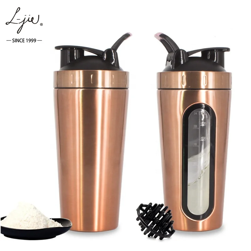 

700ML Custom Logo Stainless Steel Water Bottle Fitness 304 Shake Bottle Gym Sport Water Bottle With Scale