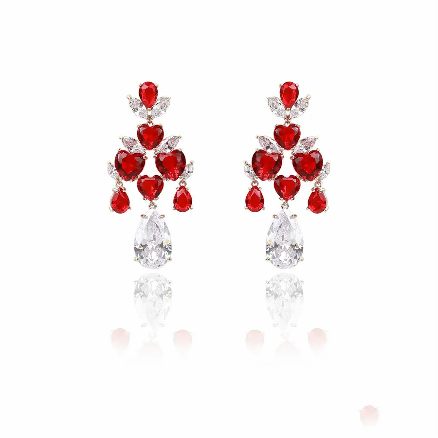 

Yseearring-496 Xuping Jewelry Elegant Fashion Haute Design Heart Shaped Crystal 18K Gold Ladies Gift Earrings