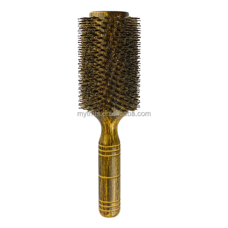 

80/65/60mm Over Size Blow Drying Round Brush Antistatic Boar Bristle Wooden Round Styling Hair Brush For Women Long Curly Hair