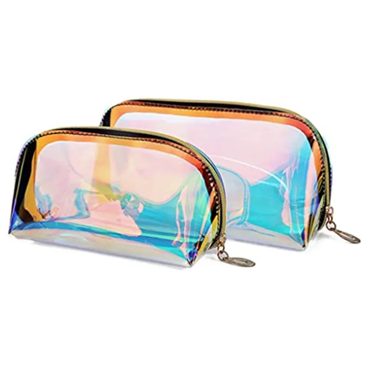 

New waterproof cosmetic bag TPU colorful cosmetic storage bag three-piece large medium and small laser cosmetic bag