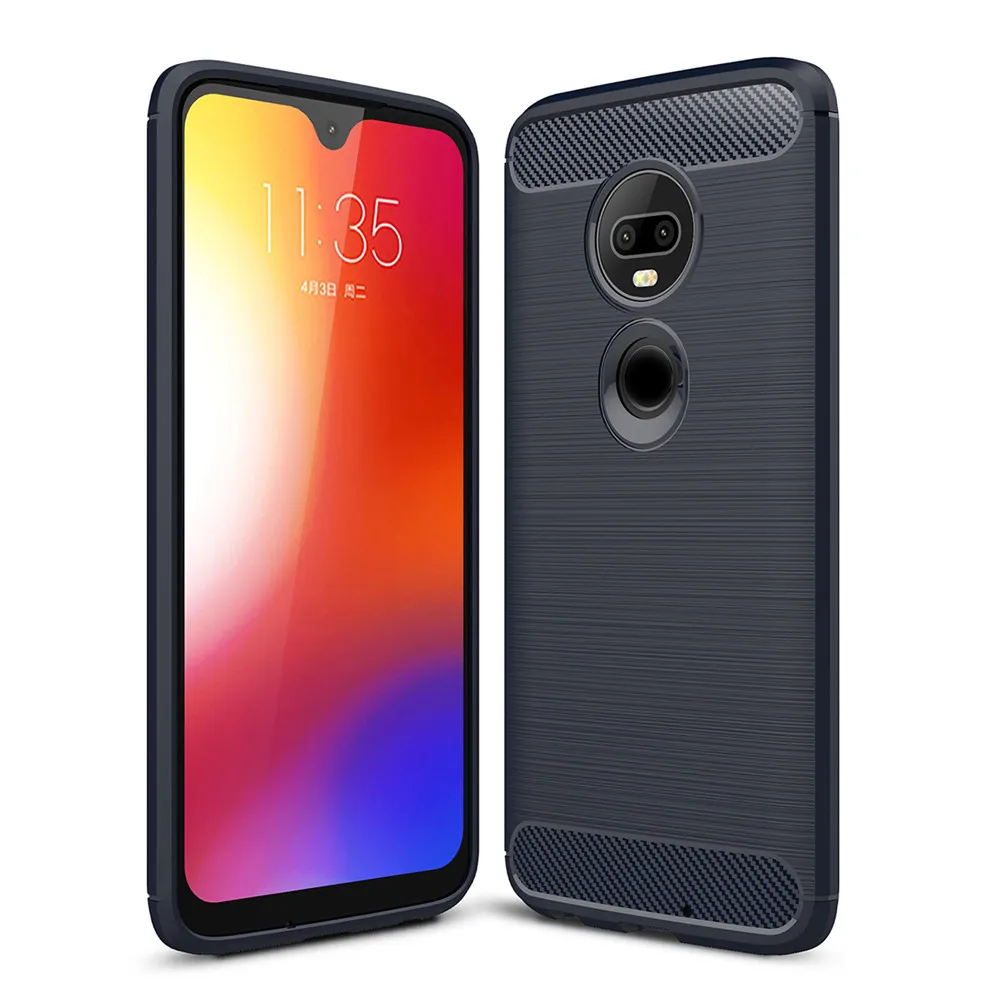 

Free Shipping Laudtec Soft TPU Silicone Cover Case For Motorola Moto G7 play/ G7 plus/ G7 power/ G7, Carbon Fiber Phone Cases, Gray, black, navy blue, red