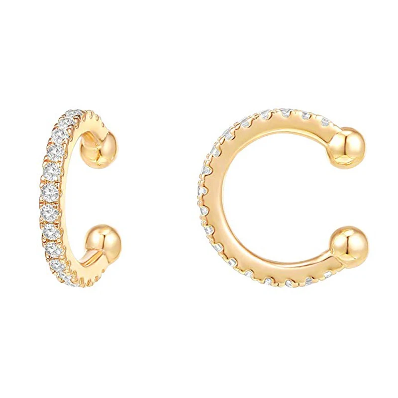 

S925 Sterling Silver Single Row Diamond-studded Ear Bone Clip Earrings