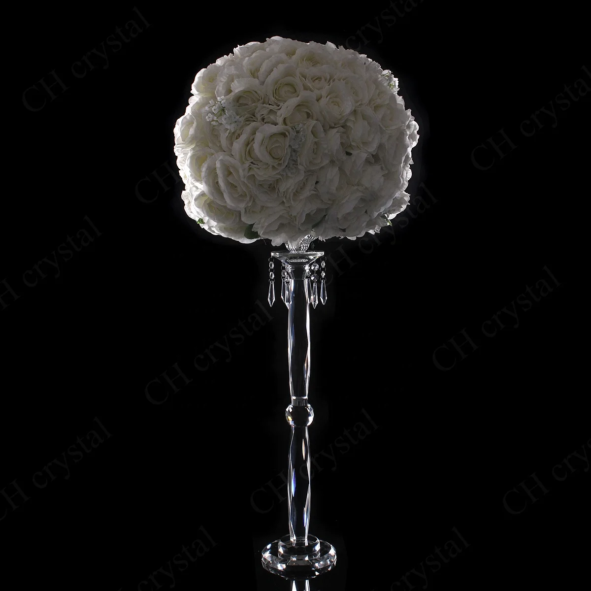 Wholesale Beautiful Design Clear Wedding Flower Stand K9 Crystal
