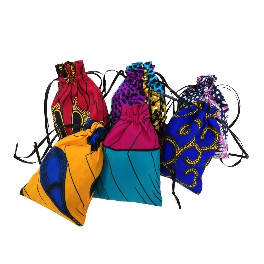 

African Print Dust Bag 6.5*4.5inches Gift Dust Bag Fashion Pattern African Style 100% Cotton Wax Fabric, Blue/yellow/red/customize