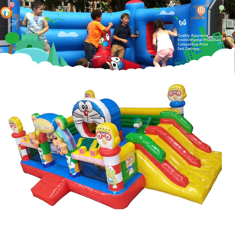 New design Doraemon inflatable bouncer house for kids outdoor games