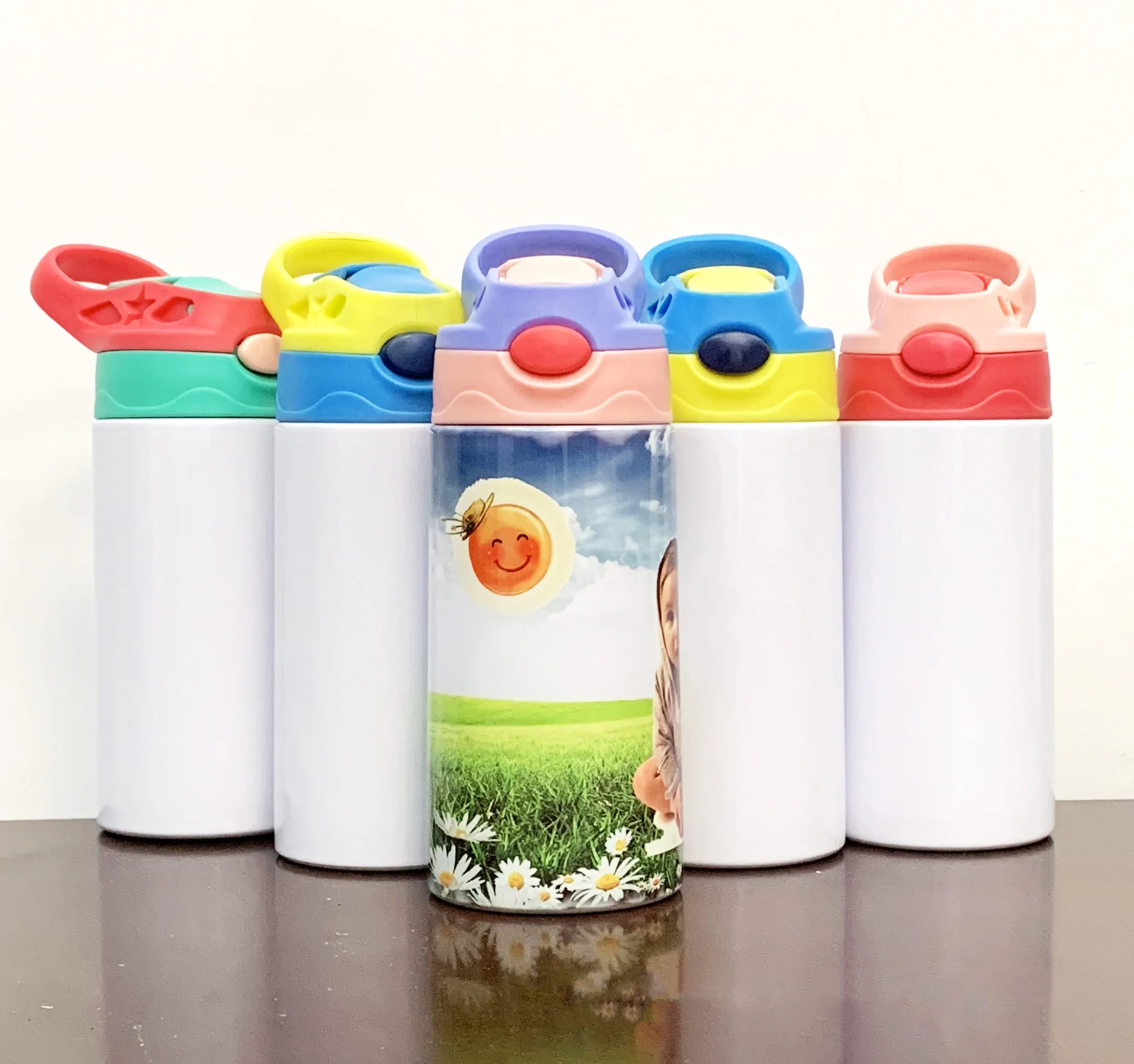 Flip Top Stainless Steel Insulated Kids Straight Sublimation Thermos ...