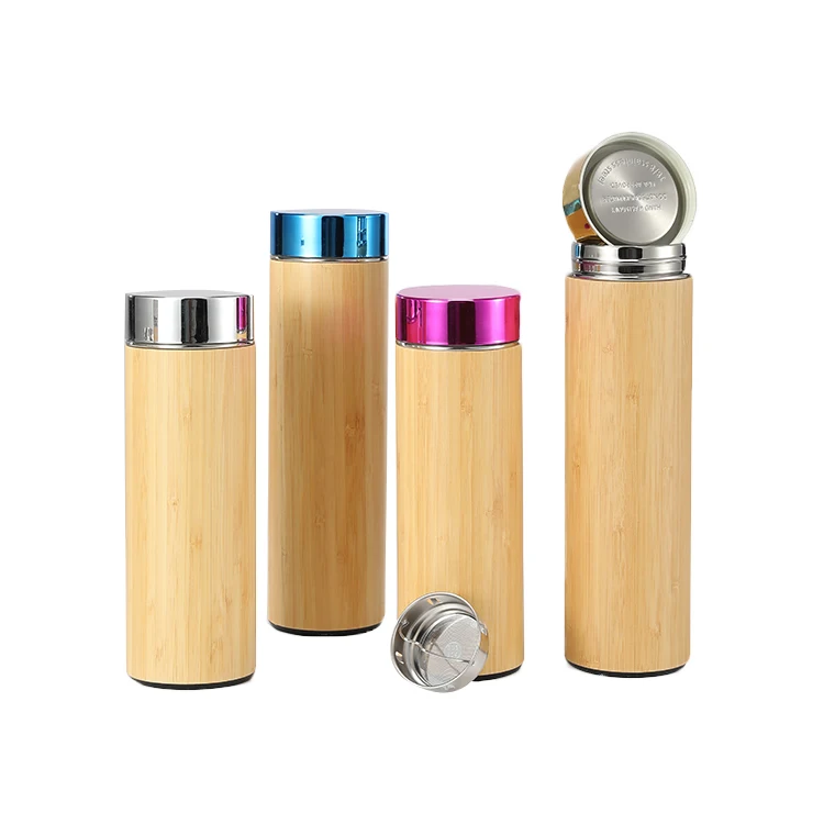 

fabrica botellas de bambu vaso doble pared acero inoxidable, Customized available